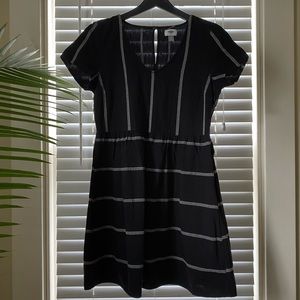 Old Navy | Black Cotton Dress with White Stripe